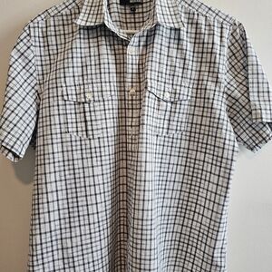 Murano Black and White Checkered Button Down Shirt